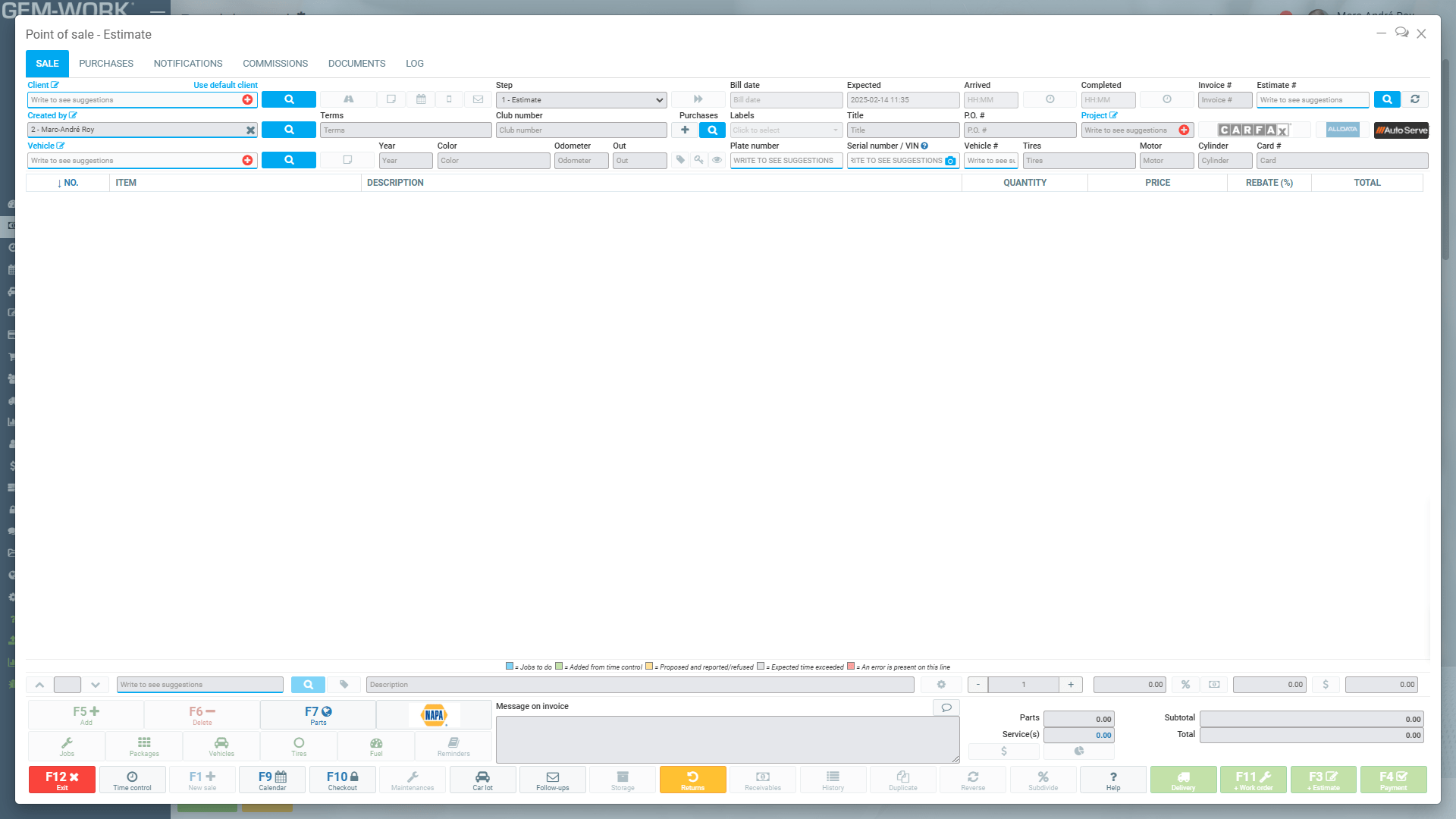 Point of sale GEM-WORK : Point of sale