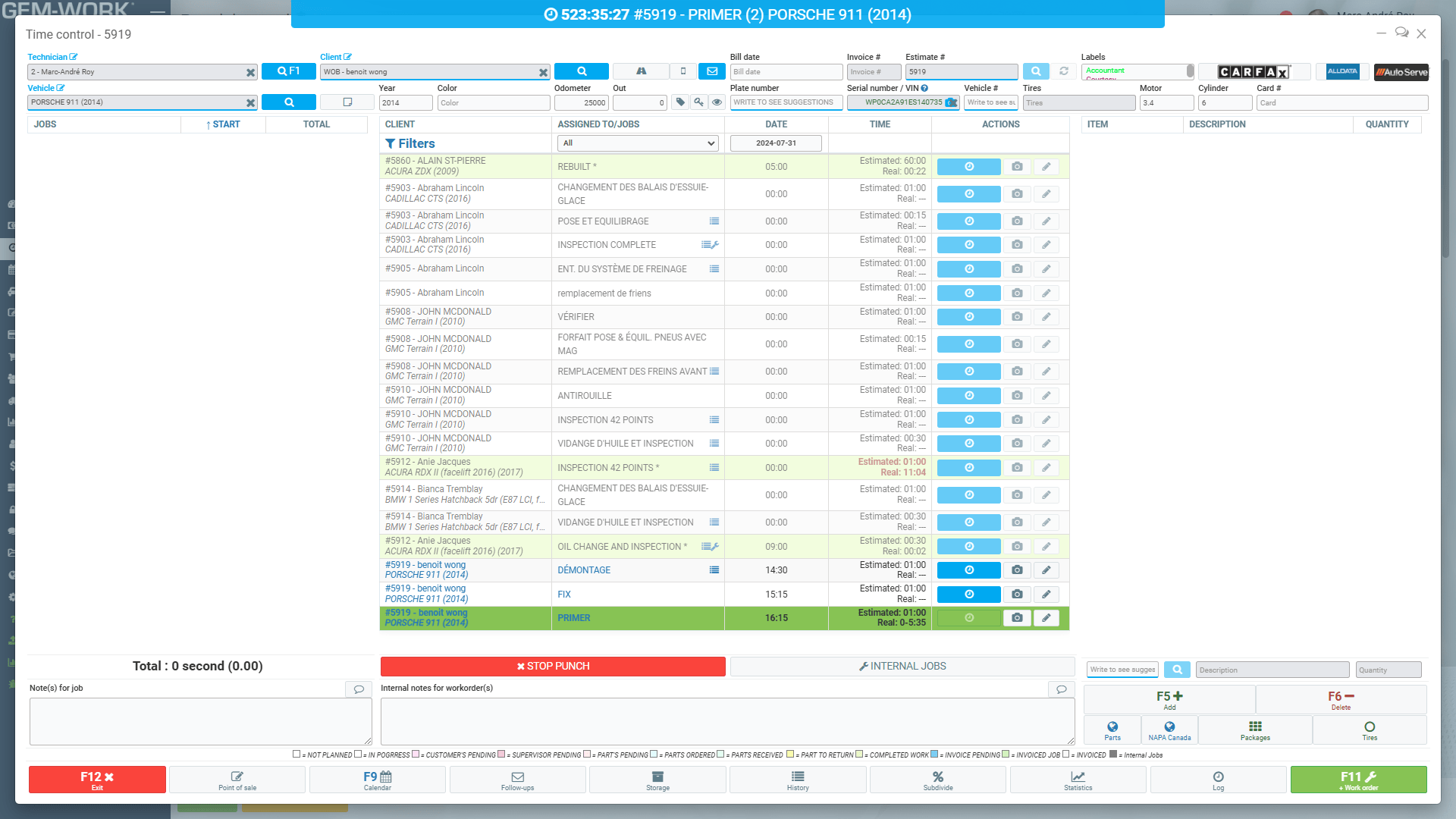 Time control GEM-WORK : Time control